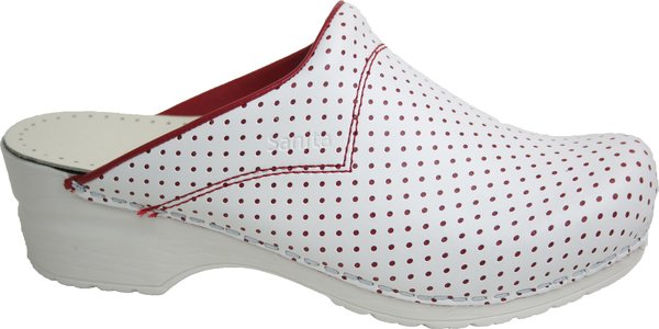 Schoenklompen Sanita San-Flex 314 wit-rood